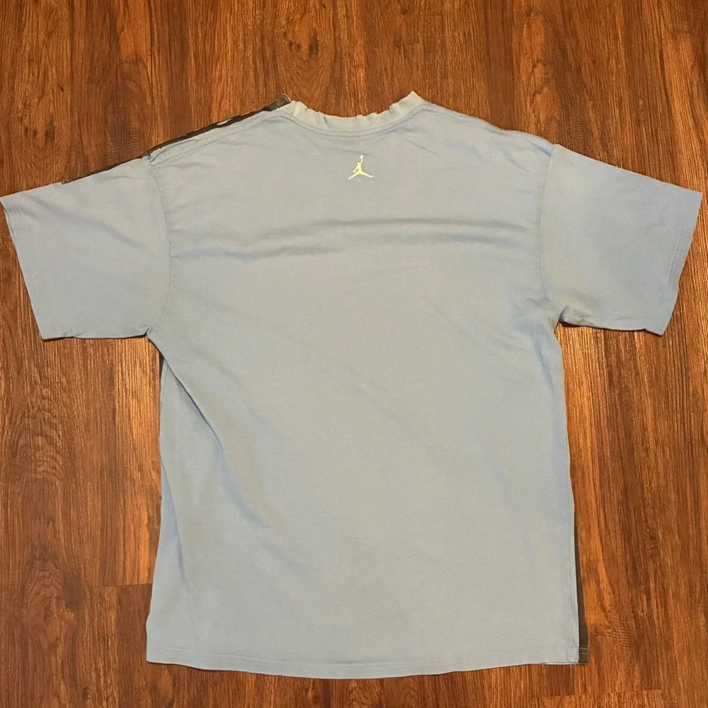 Vintage Nike Air Jordan Michael Jordan AOP Graphic T Shirt Blue Mens Large Rare